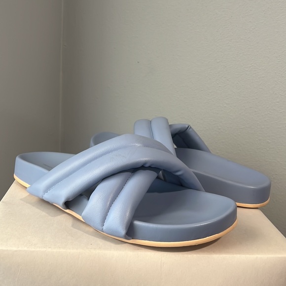 New French Connection Hayden Criss-Cross Flip Flop Slide Sandals - Picture 8 of 13